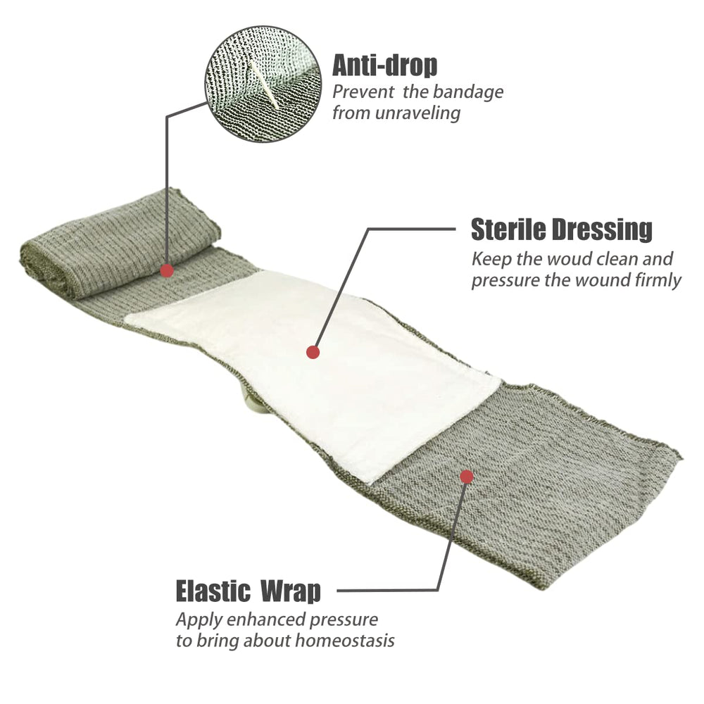 Rhino Rescue compression pad close-up shows absorbent non-adherent surface