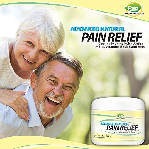 RHP Arnica Pain Relief Cream packaging emphasizes natural ingredients.