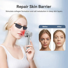 RICIAL face therapy setup with stand for convenient facial sessions.