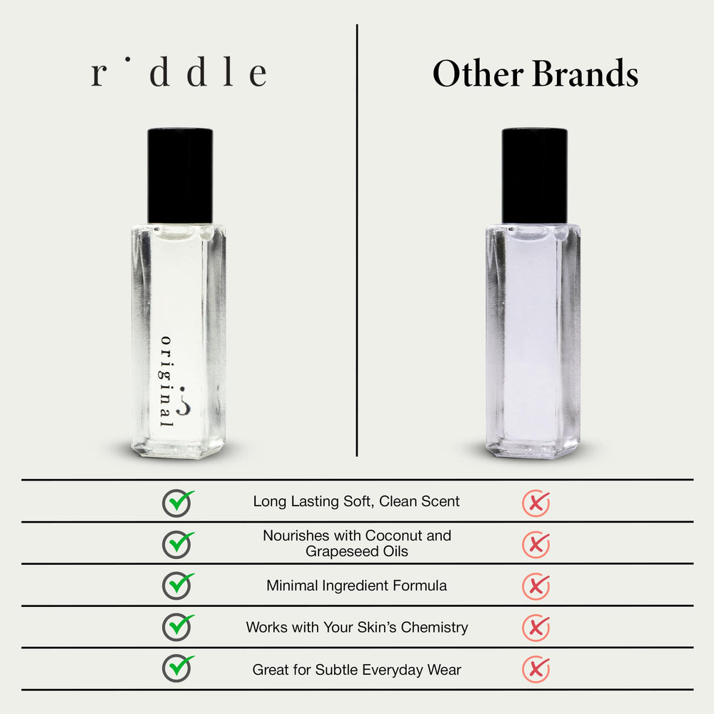 Riddle Original Roll-On glass bottle with smooth, easy roll-on action
