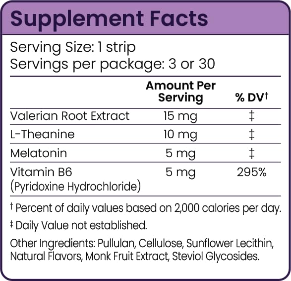 Riize Sleep Strips 30-count bottle close-up.