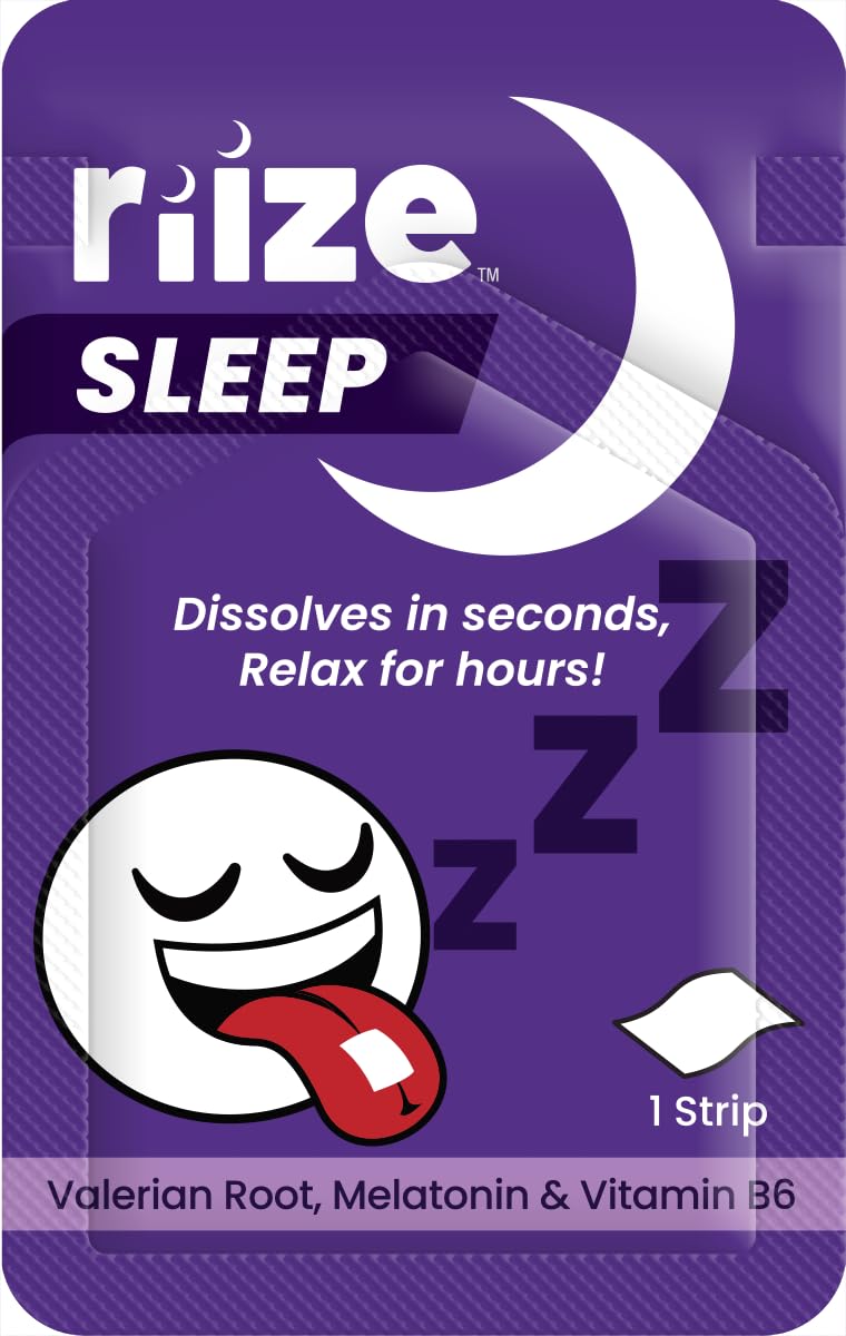 Riize Sleep Strips quick-dissolve for easy nightly use.