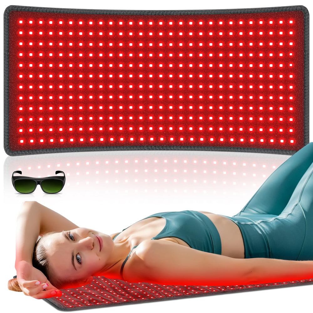 Rikimxin red light therapy mat front view for full-body relaxation