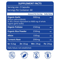 RimTuku alliin purity 99% label close-up indicating high quality.