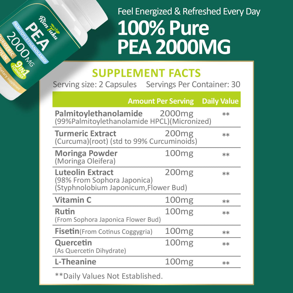 RimTuku capsules close-up emphasizing micronized, highly absorbable PEA