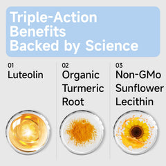 RimTuku luteolin capsules close-up emphasizing high-potency antioxidant supplementation.