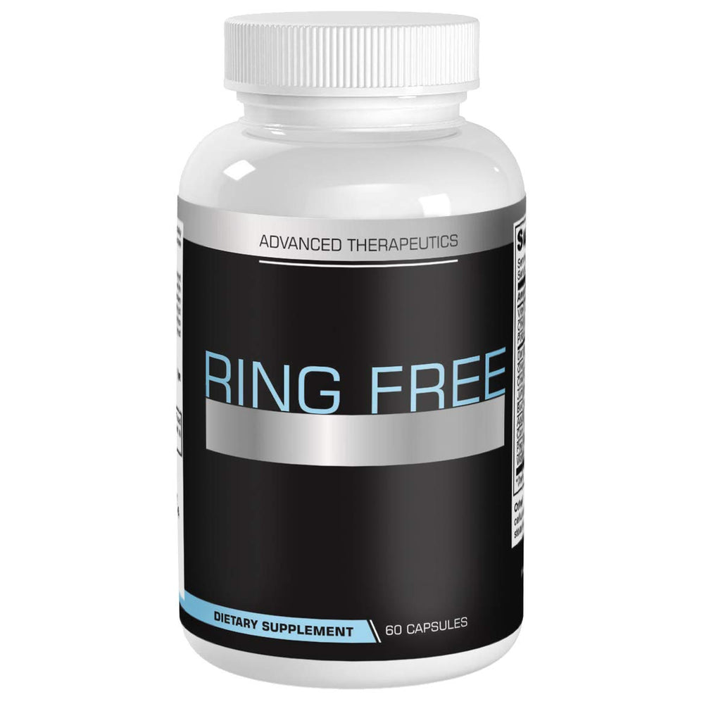 Ring Free tinnitus relief bottle on desk supports daily comfort.