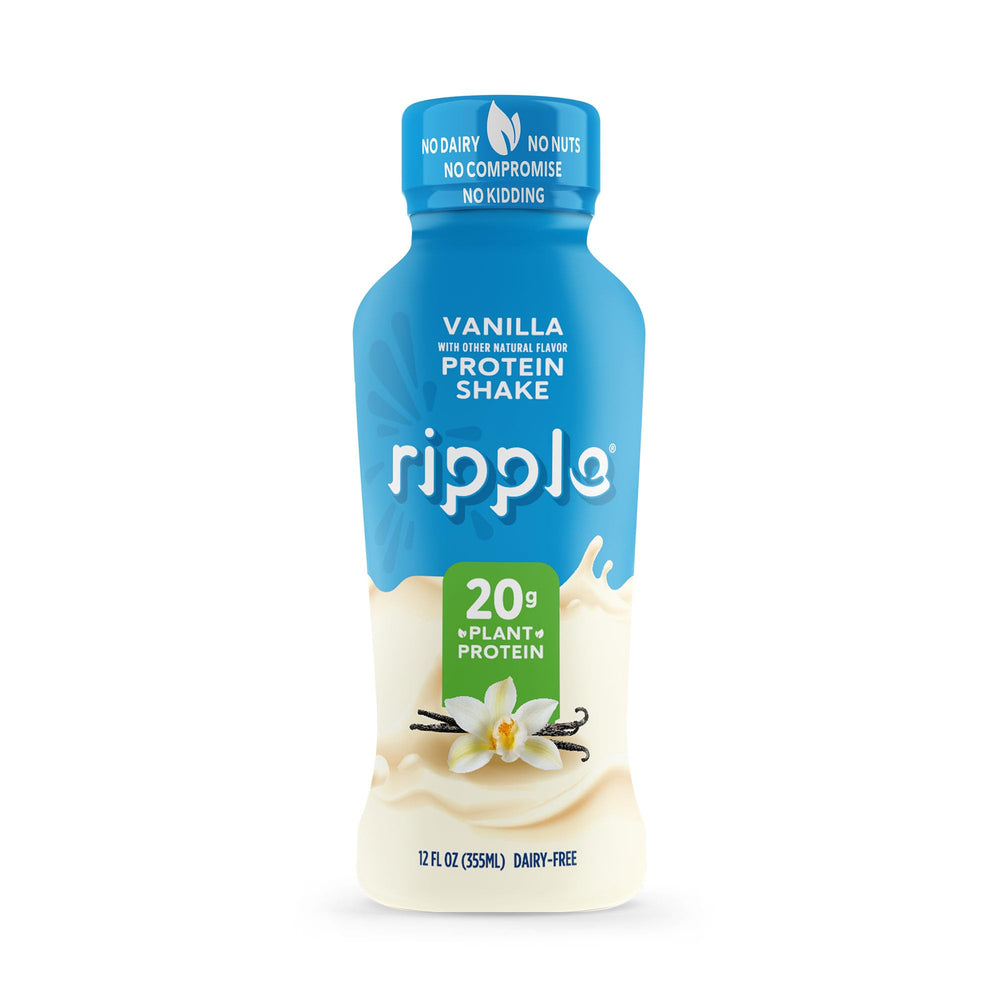 Ripple vanilla shake glass, versatile flavor for snacks.