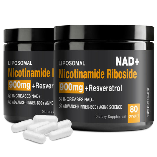 RiRywony Health NAD supplement bottle close-up emphasizing energy support