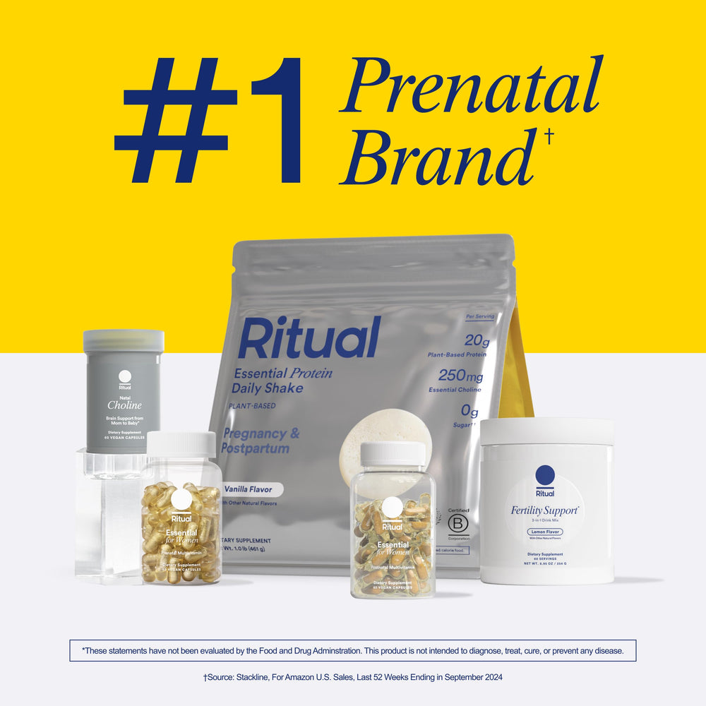 Ritual Fertility Support packaging-label highlights OB/GYN designed formulation.