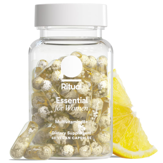 Ritual multivitamin for women 18+ bottle front — daily wellness support.