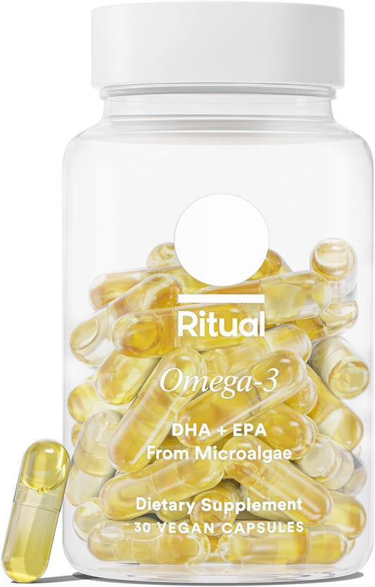 Ritual Omega-3 bottle front with clean branding and daily-use accessibility