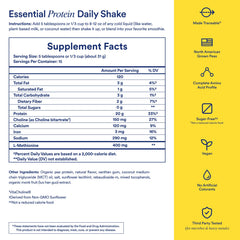 Ritual pea protein powder vanilla scoop highlighting a 20g serving with BCAAs.