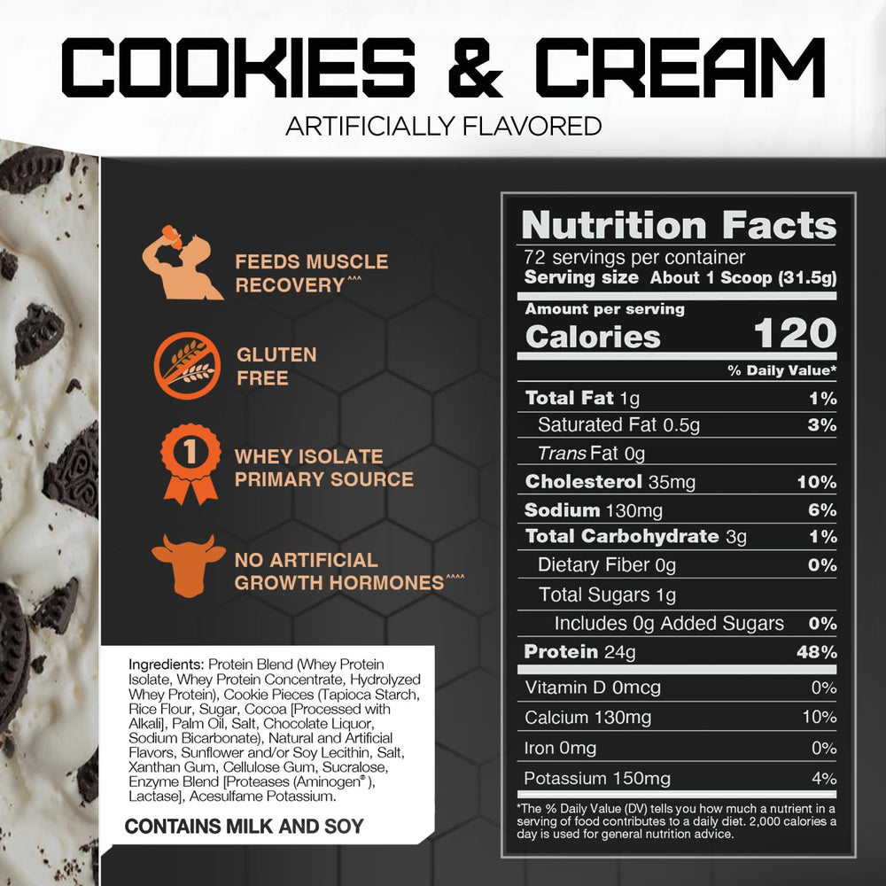 Rival Whey Cookies Cream shake in glass demonstrates delicious taste and protein blend