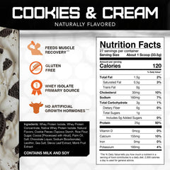 RIVAL NUTRITION Rival Whey container notes 12g EAAs and 5.7g BCAAs for recovery.
