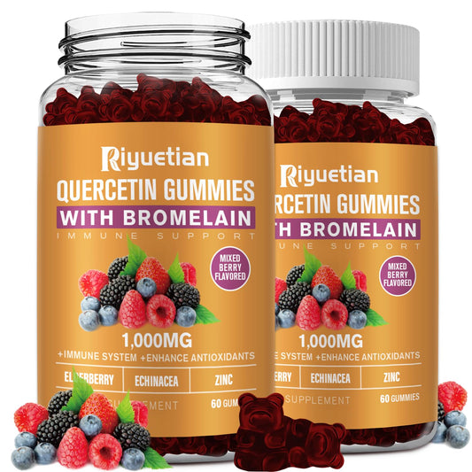 Riyuetian Bromelain bottle with chewables for easy daily immune support.