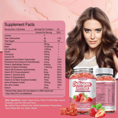 Riyuetian collagen gummies closeup reveals strawberry flavor and soft texture
