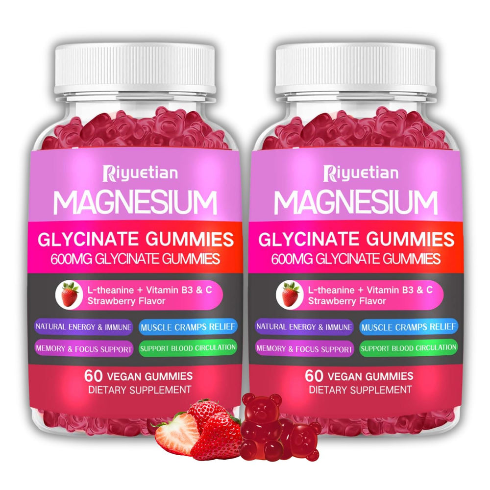 Riyuetian Magnesium Glycinate Gummies bottle for daily calm support.
