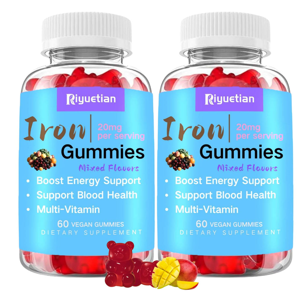 Riyuetian iron gummies bottle for daily energy and easy chewing.