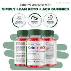Rize Labs Simply Lean Keto Gummies packaging highlights value and convenient serving.