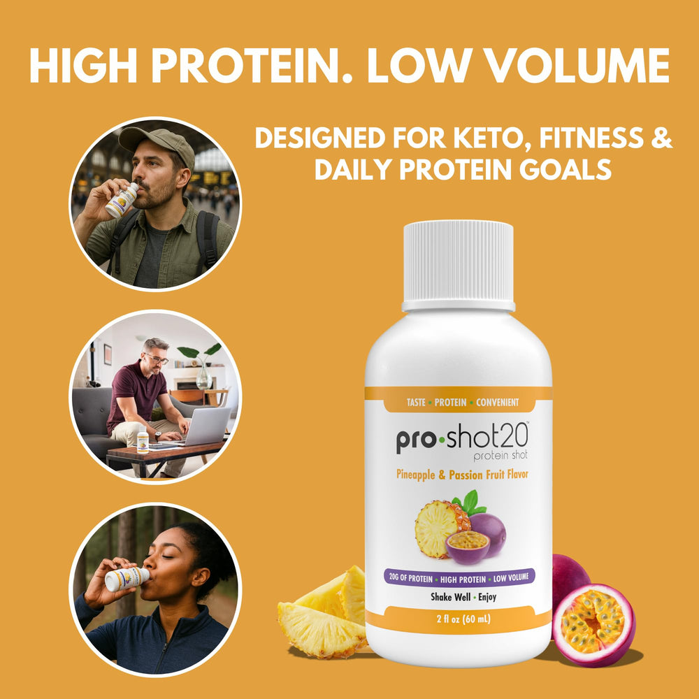 R-Kane Pro-Shot20 back label noting gluten-free and GMO-free.
