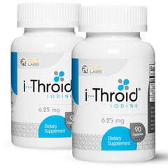 RLC Labs i-Throid bottle front showing 6.25 mg formulation for thyroid support.