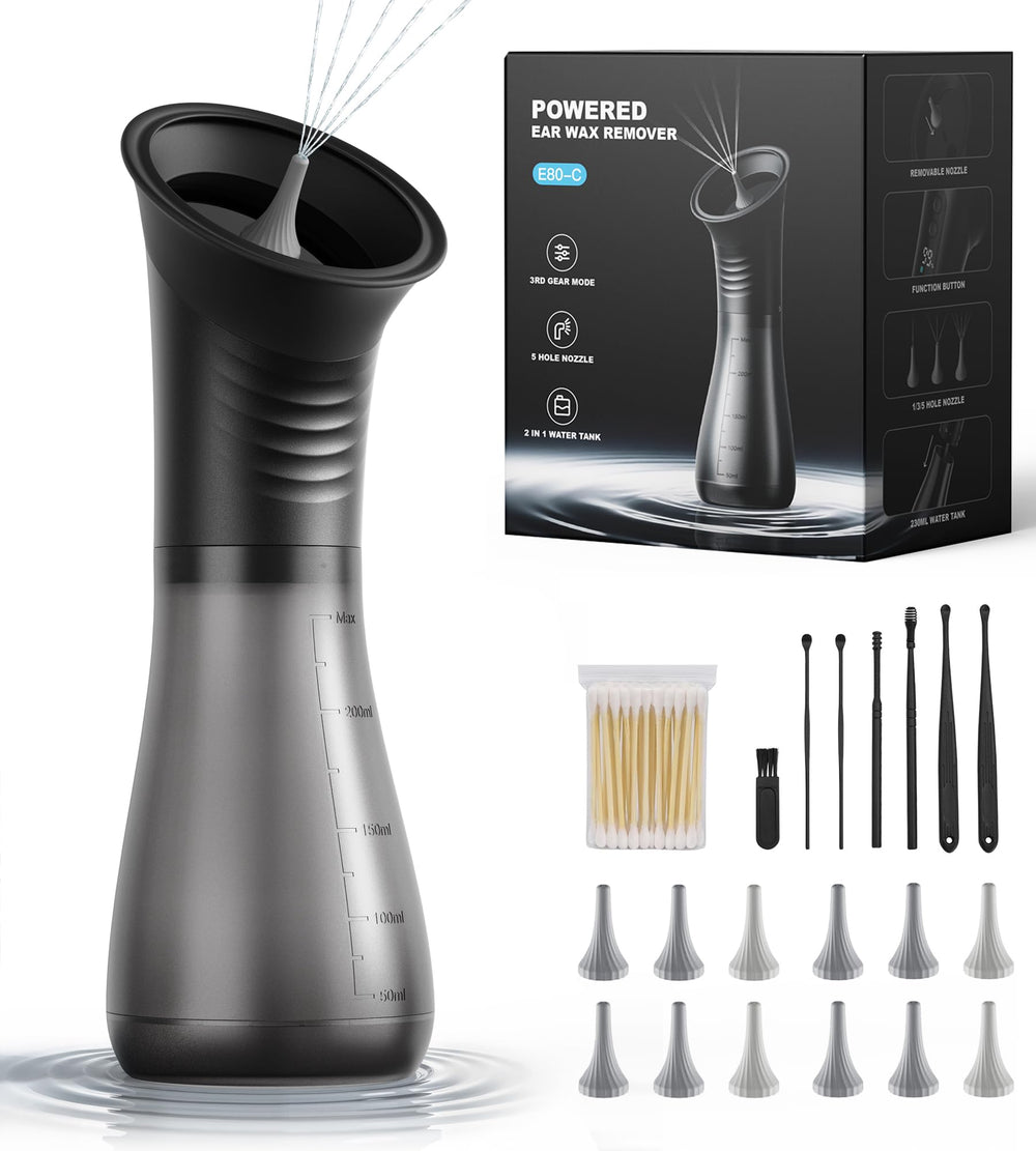 Rnful ear cleaner with LED display for easy power monitoring.