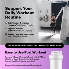 RNWY acai protein scoop showing easy to mix vegan protein