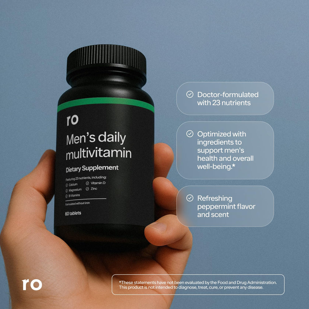 Ro Daily Multivitamin for Men packaging with 23 nutrients
