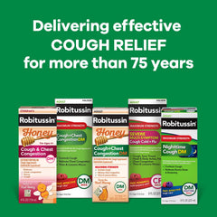 Robitussin Honey DM Max glossy bottle closeup highlights rich honey color