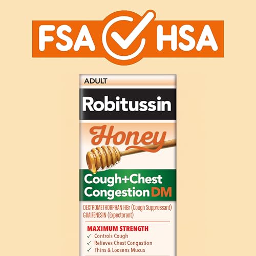 Robitussin Honey DM Max syrup flow demonstrates controlled pour