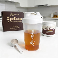 Robutop Slimessia jar emphasizing a plant-based blend with 15 servings.
