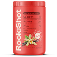 Rock The Shot GLP-1 Vanilla bottle closed for daily nutrition.