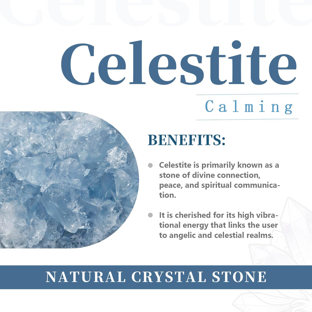 Rockcloud blue celestite heart cluster side view for serene ambience