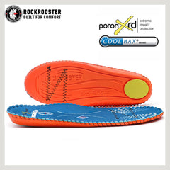 ROCKROOSTER heel cushion insole blue with Poron XRD absorbs shocks on long days