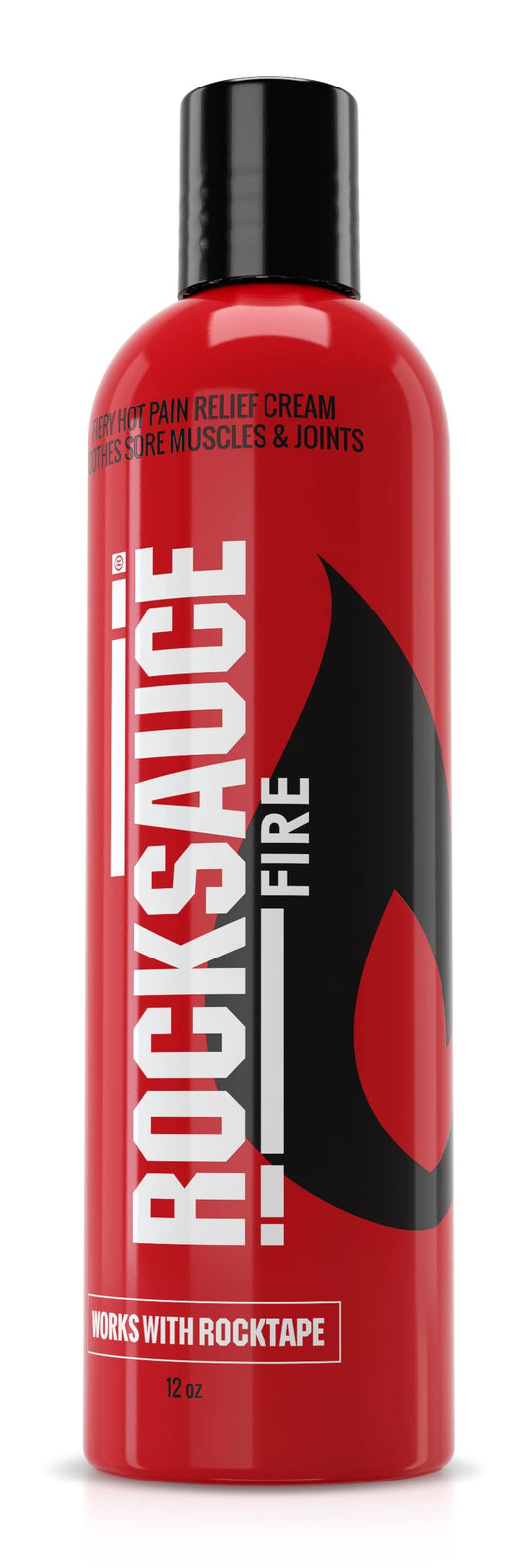 RockTape RockSauce Fire bottle pour showing fast topical relief potential.
