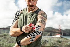 RockSauce Fire roll-on in use for targeted muscle relief.