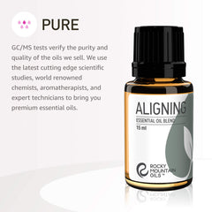 Aligning bottle label highlights frankincense for tranquil mood