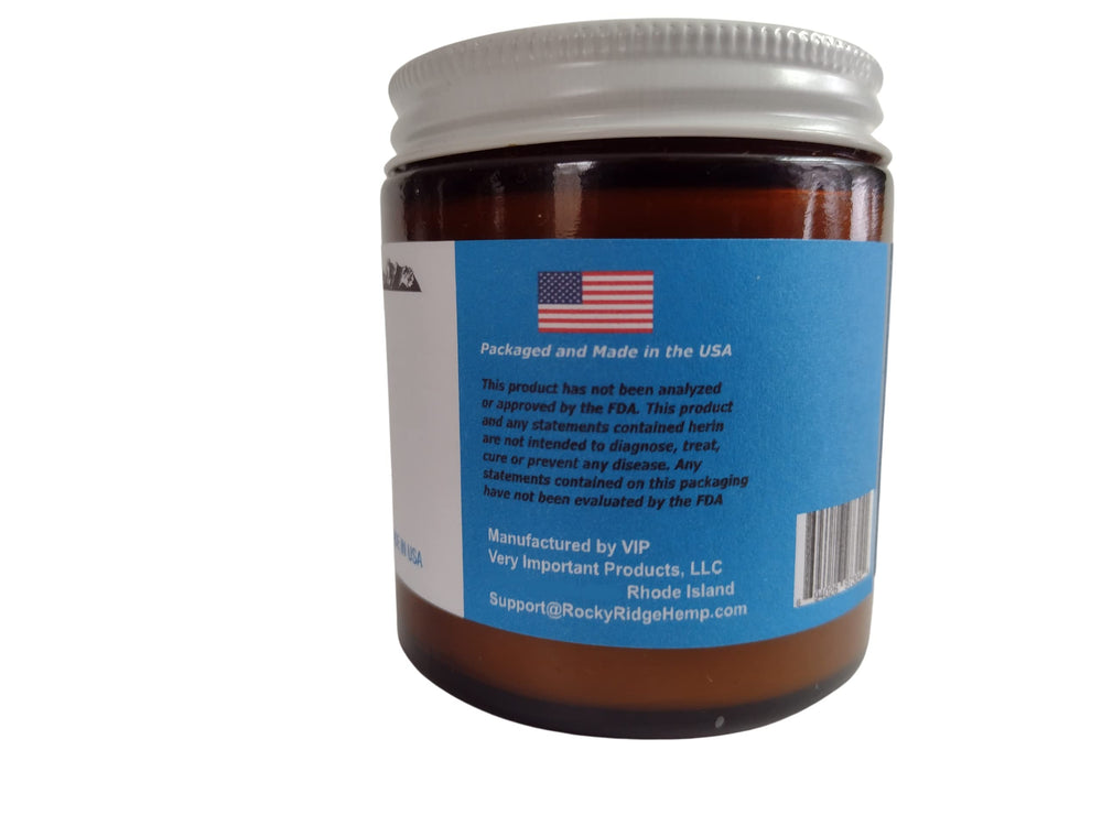 Rocky Ridge Hemp salve ingredients bowl with hemp extract and organic oils.