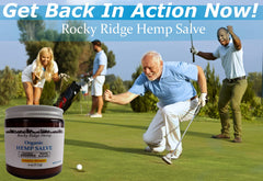 Rocky Ridge Hemp salve applied to joint area for topical relief.
