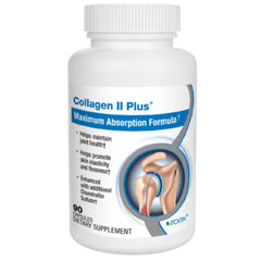 Roex Collagen II Plus bottle close-up for joint support benefits.