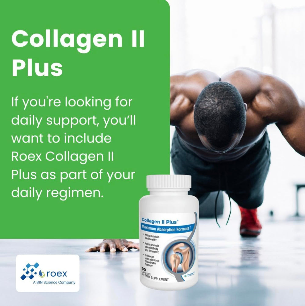 Roex Collagen II Plus packaging showcases clean, modern design.