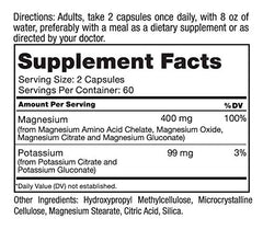 Roex Magnesium Potassium capsules close-up highlighting easy-to-swallow tablets for muscle and nerve function