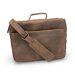 ROMFRE CPAP travel bag in full-grain leather for discreet, premium protection.