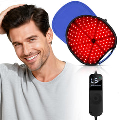 ROMISA Red Light Cap top view shows the panel and sleek design.