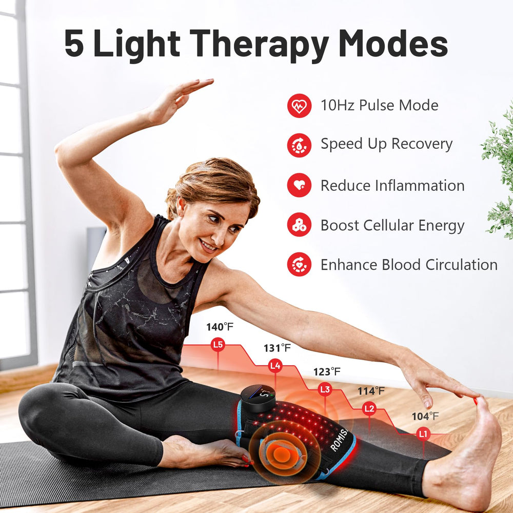 ROMISA 850nm red light therapy targets deeper tissues for joint relief.