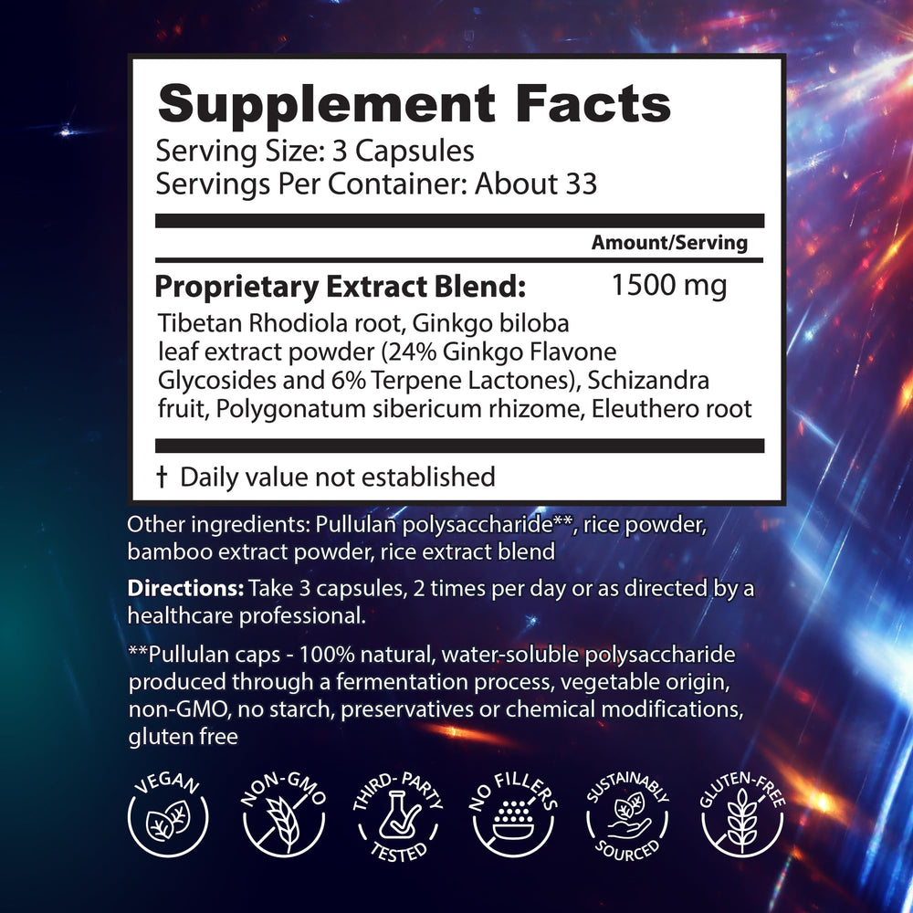 Diamond Mind label highlights natural ingredients and traditional use.