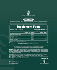 MoodLift capsules close-up shows vegan capsules and natural ingredients for balance.