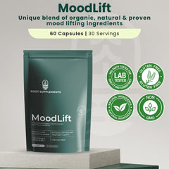 MoodLift morning routine photo suggests easy integration into daily rituals.