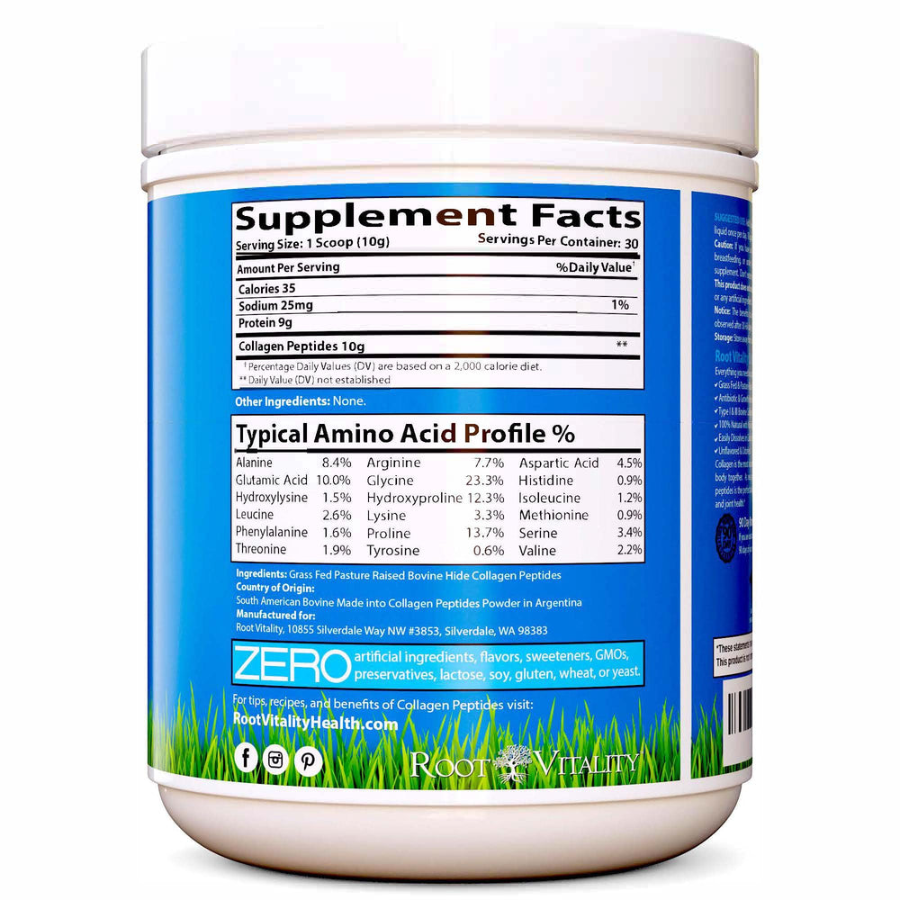 Root Vitality Collagen Peptides Powder in a smoothie offers versatile daily protein boost.